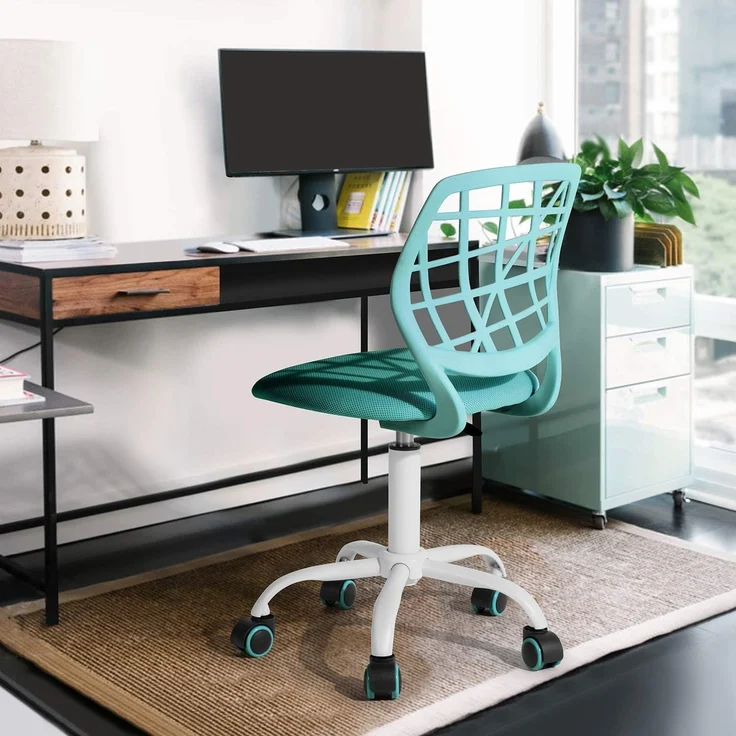 MEUBLE COSY Bürostuhl Ohne Armlehne Gaming Stuhl Ergonomischer Drehstuhl Schreibtischstuhl aus PP Höhenverstellbar Rückenlehne, 44 x 40 x 74-86cm – Bild 4