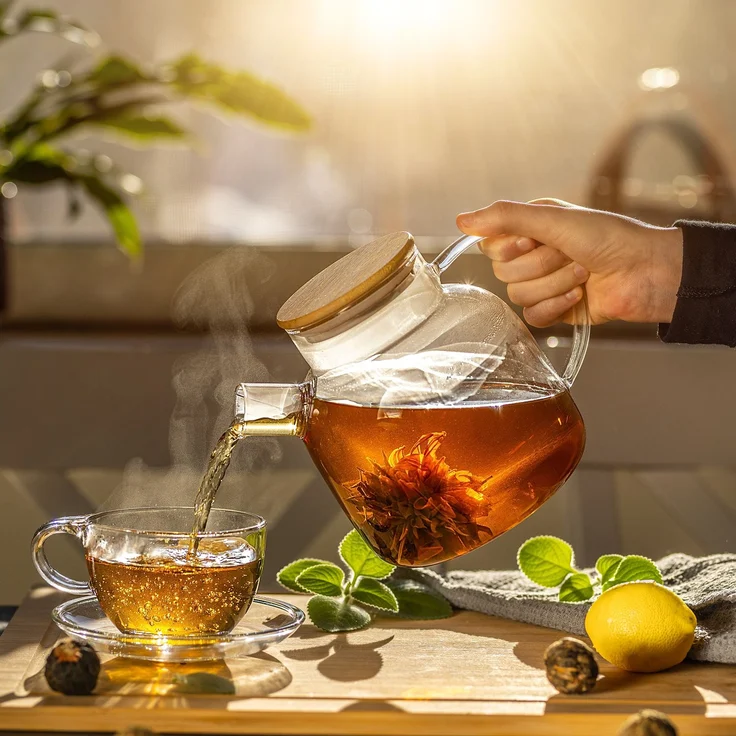 KADAX Glaskrug 1,5 l mit Spiraldeckel für Teewasser-Kompottei – Bild 4