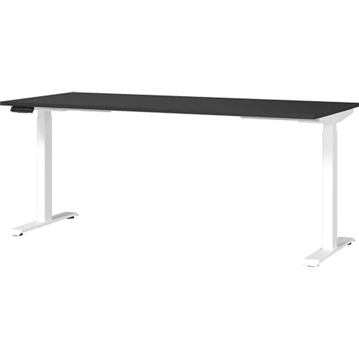 Germania Schreibtisch 7909-569, in Graphit/Weiß, EL. höhenverstellb, 180 x 120 x 80 cm (BxHxT) – Bild 2