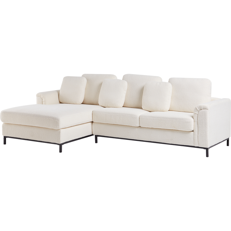 Rechtsseitiges Ecksofa OSLO Bouclé Weiß Rechtsseitig – Bild 5