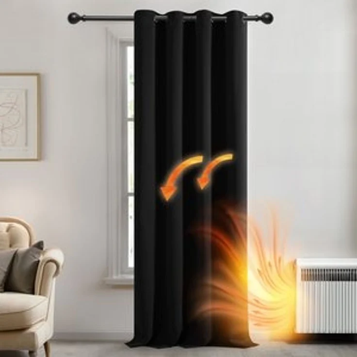 Deconovo Verdunkelungsvorhang Blickdichter Vorhang mit Ösen Gardinen Wohnzimmer 1 Stück, Verdunkelung Lärmschutz Thermogardine Dicke Vorhänge Kälteschutz – Bild 6