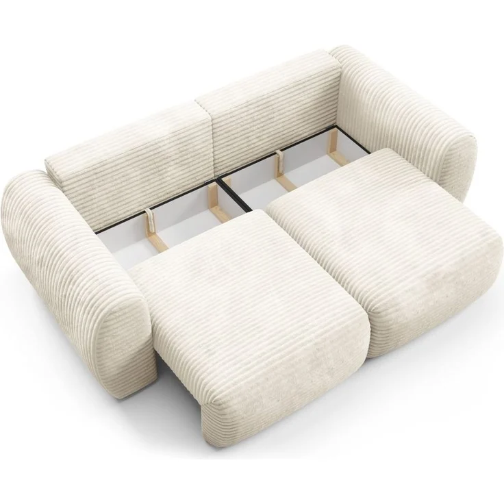 Sofa 2-Sitzer mit Schlaffunktion SIMONE in Stoff Ambience Ivory – Bild 3