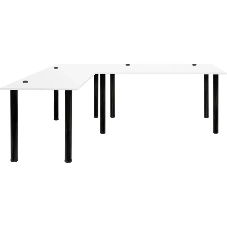 SyberDesk Gaming Pro Eckschreibtisch 197 x 132 cm – großer Computertisch, Eckschreibtisch, Schreibtisch für Büro & Gaming (links, weiß) – Bild 5