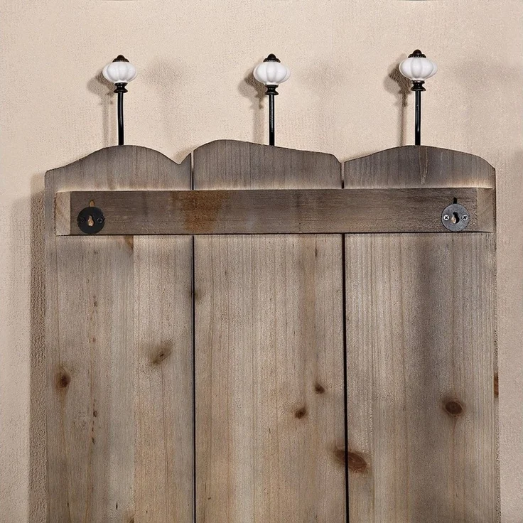 Wandgarderobe Garderobenpaneel Garderobe Wandpaneel weiß Haken Flurgarderobe – Bild 2