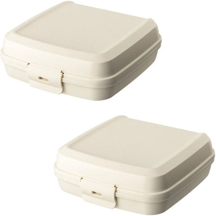 Engelland Lunchbox Brotdose mit Klickverschluss, Kunststoff (BPA-frei), (Vorteils-Set, 2-tlg, Ideal für Schule, Kindergarten und Arbeit), BPA frei, robuster Kunststoff, spülmaschinengeeignet – Bild 1