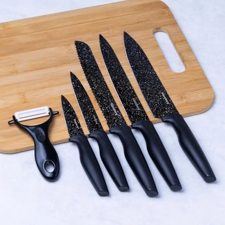 Klausberg Klausberg Set mit 5 Marmor-Küchenmessern mit Schäler 48670 – Bild 2