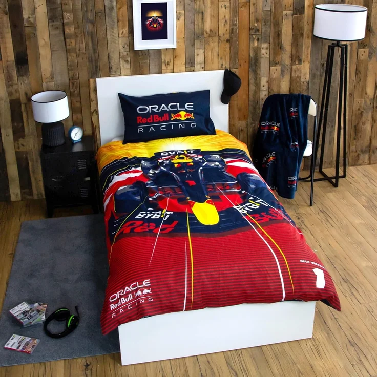 Character World Oracle Red Bull Racing Offizielles Bettwäsche-Set für Einzelbett, Speed-Design, wendbar, 2-seitige Bettwäsche, inkl. passendem Kissenbezug, Einzelbett-Set, Polycotton – Bild 5