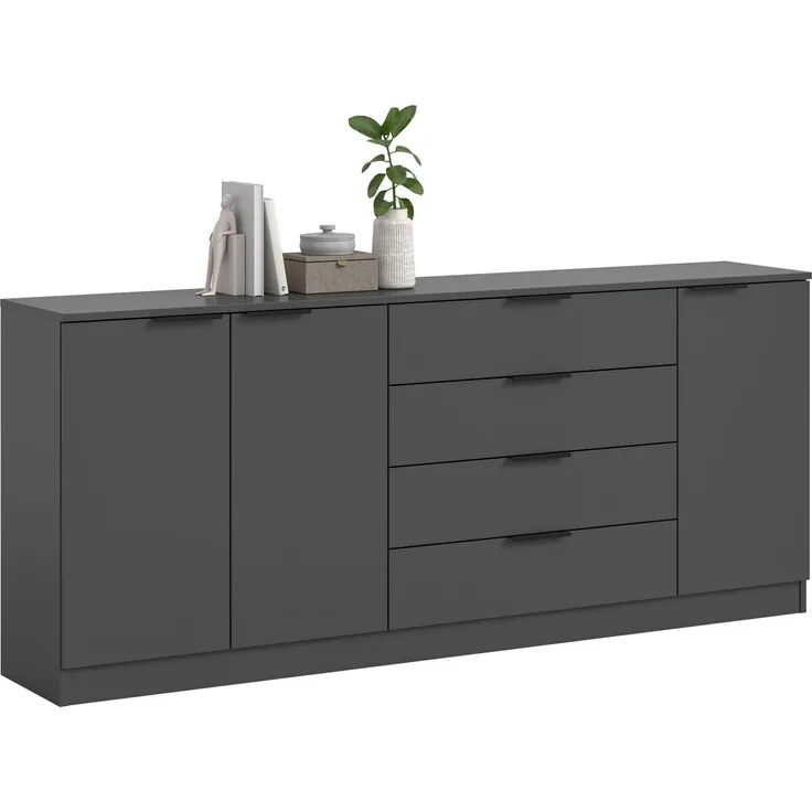 Home affaire Sideboard SKARDE, Breite 185 cm, 4 Schubkästen, 3 Türen, viel Stauraum (in verschiedenen Farben und Breiten erhältlich, individuell einsetzbar), Kommode, Anrichte, Schubkastenkommode, Schuhschrank, Schrank