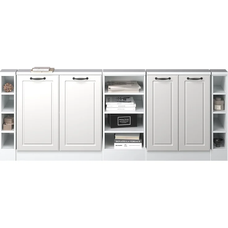 Küchenschrank für Dachschrägen R-Line Weiß Landhaus 210 cm 5er Set Vicco – Bild 6