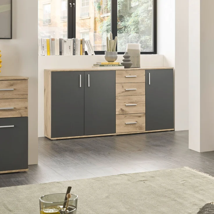 Kommode >BC 1040< in Grau matt - 160x84x35 (BxHxT) – Bild 4