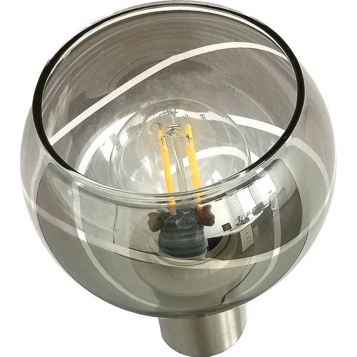 TRANGO LED Deckenleuchte, 2-flammig 1010-28SD Deckenstrahler WOW inkl. 2x 3-Stufen dimmbar LED Leuchtmittel 3000K warmweiß I Deckenlampe in Edelstahl-Optik mit Design rauchigen Glaslampenschirmen, Deckenstrahler, Wohnzimmer Lampe, Spots schwenkbar – Bild 2