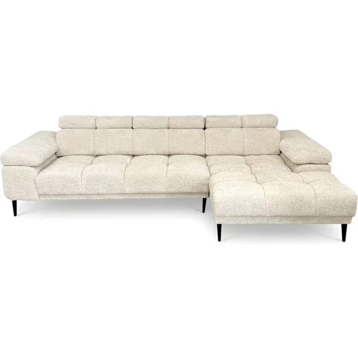 Ecksofa Schlafsofa SENVELIO RELAX in Stoff Glam Creme Ottomane Rechts – Bild 3