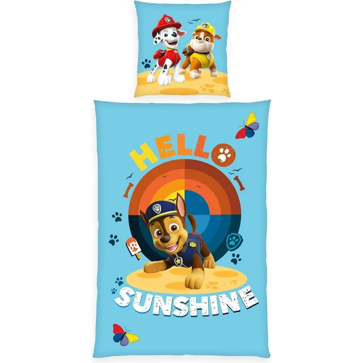 Paw Patrol Bettwäsche 135x200 cm Baumwolle Kinder Bettset 2 teilig Wendemotiv – Bild 1