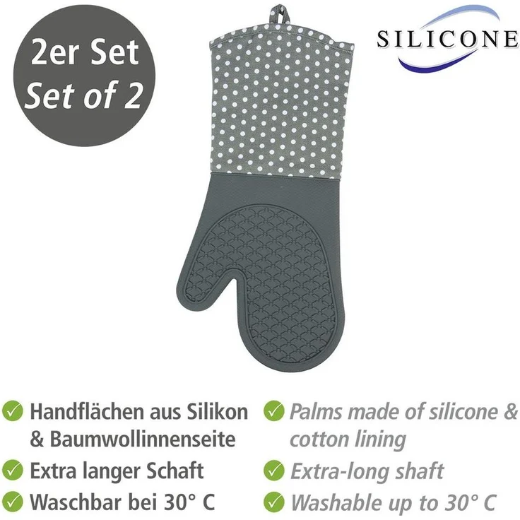 WENKO Topfhandschuh Silikon grau 1Paar – Bild 2