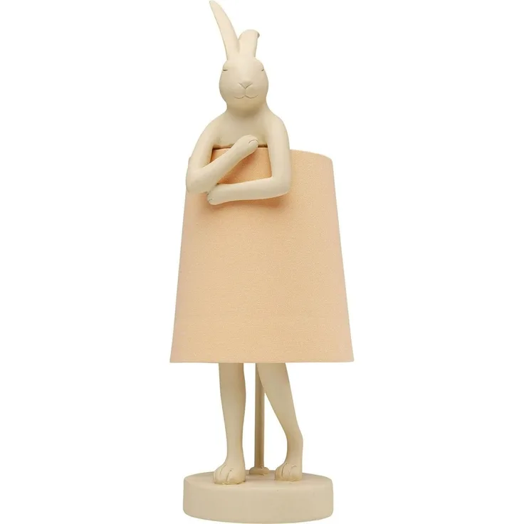 Kare Design Tischleuchte Animal Rabbit, Peach, Hasenleuchte, Tischlampe, Tiermotiv, Home Office, kein Leuchtmittel enthalten, 50 x 17 x 20 cm (H/B/T)