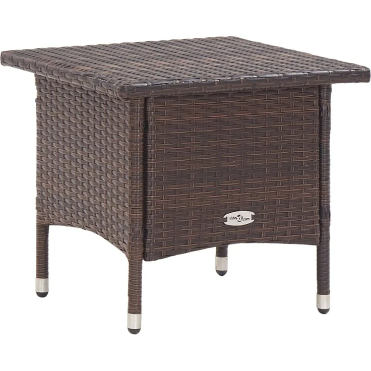 Gartentisch, Beistelltisch, Balkontisch Braun 50 x 50 x 47 cm Poly Rattan – Bild 1