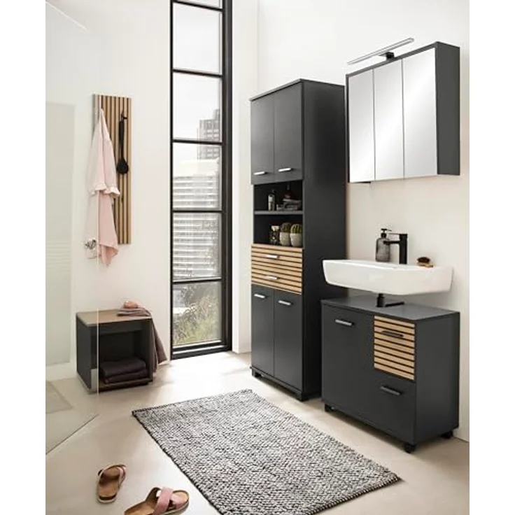 MID.YOU Garderobenpaneel Eiche, Holzwerkstoff, 24.5x109x2.6 cm, mit Aufhängemöglichkeit – Bild 9