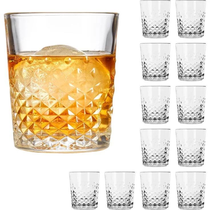 LIBBEY Tumbler-Glas Libbey D.O.F Glas 12er Set -OCULAR-, 12-tlg, Glas, 355 ml, hochwertig verarbeitet, im modernen Design