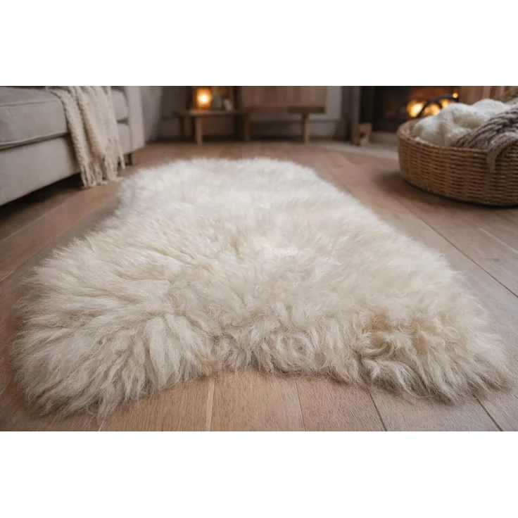 Provellus Hundebett Katzenbett Schaffell – Weich, Warm, Natur Weiß, 100-120 cm – Bild 2
