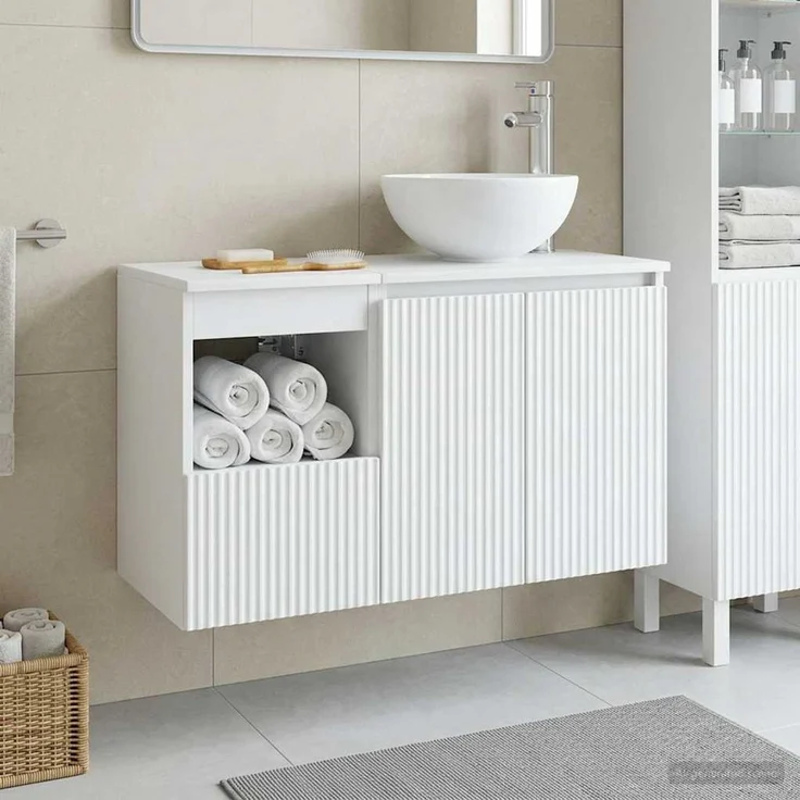 vidaXL Badezimmerschrank-Set 2 stk. Weiß 79,5 x 35 x 80 cm 3404024 – Bild 1