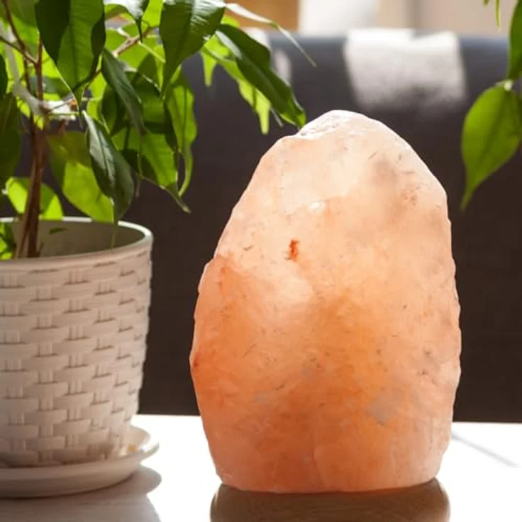 USB -Steinsalz -USB -Lampe - 100% authentisches natürliches Himalaya aus Salt Range Pakistan -Salzkristall - Handgeschnitzt - Holzbasis - USB -Stromkabel - ca. 500 g - Zen'light – Bild 6