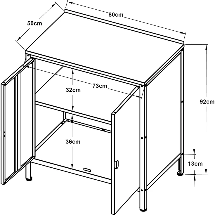 Outdoor Schrank Bolognano 92x80x50 cm Dunkelgrau, matt [casa. pro] – Bild 6