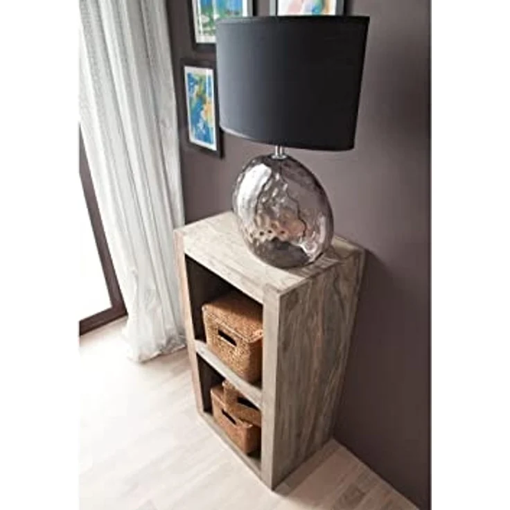 Regal Sheesham 48x35x90 grau geölt NATURE GREY #55 – Bild 2