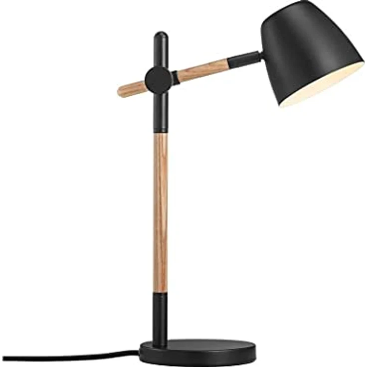 Nordlux THEO Tischlampe, schwarz Holz, GU10 mit Kabelschalter, schwenkbar, 33x15x42,7cm – Bild 3