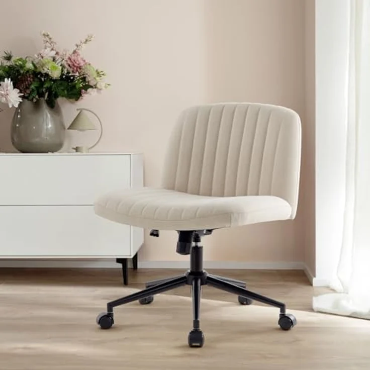 Intimate WM Heart Bürostuhl Ohne Armlehnen, Drehstuhl mit Rollen, Höhenverstellbar Schreibtischstuhl, Lesesessel mit Wippfunktion – Bild 8