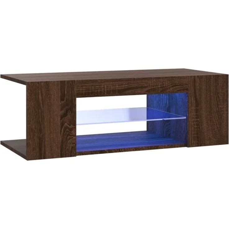 vidaXL TV-Schrank mit LED-Leuchten Braun Eichen-Optik 90x39x30 cm 822667
