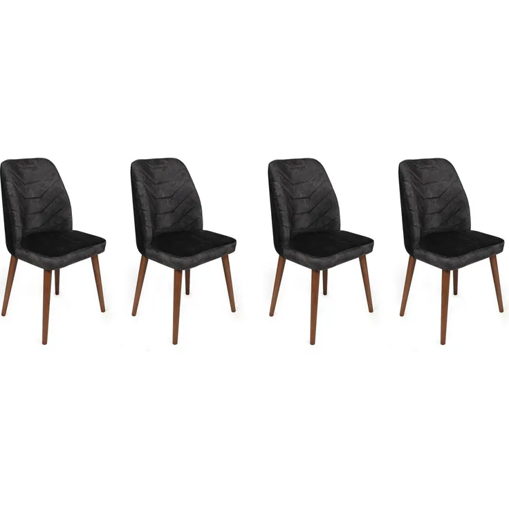 Skye Decor 'Dallas-557 V4' Stuhlset (4-teilig), Anthrazit / Braun, 50 x 90 x 49 cm