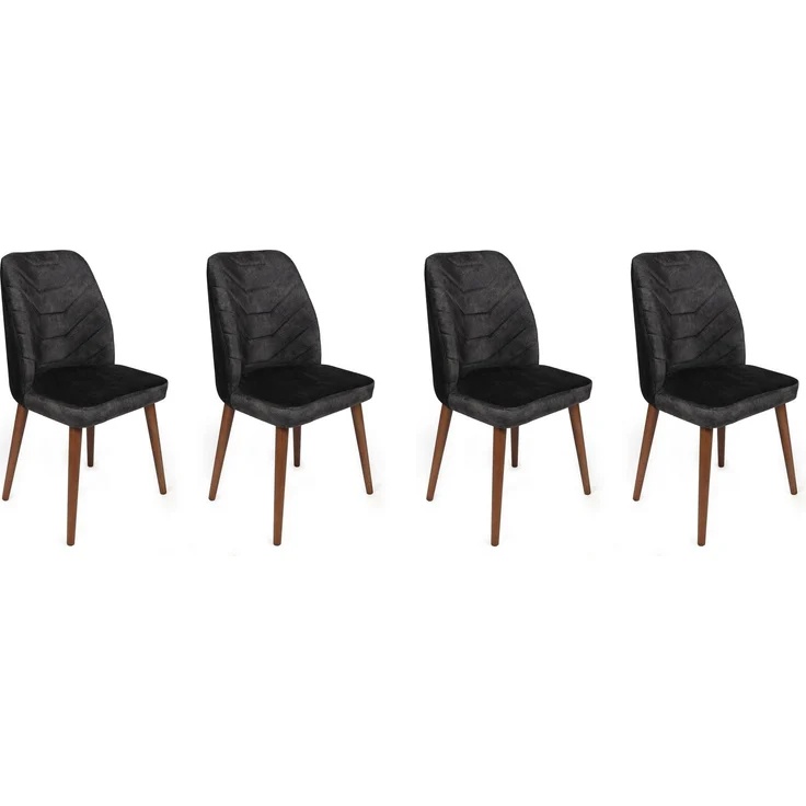 Skye Decor 'Dallas-557 V4' Stuhlset (4-teilig), Anthrazit / Braun, 50 x 90 x 49 cm – Bild 1