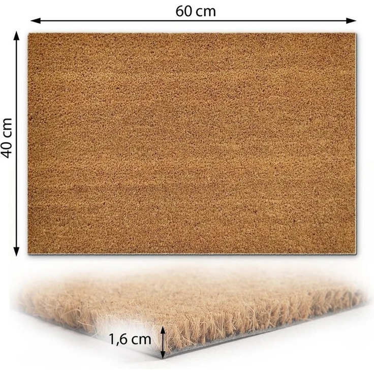 Amagohome Fußmatte Fußmatte Kokosmatte Fußabtreter Schmutzfangmatte viele Größen rutschfe, rechteckig, Höhe: 2 mm – Bild 2
