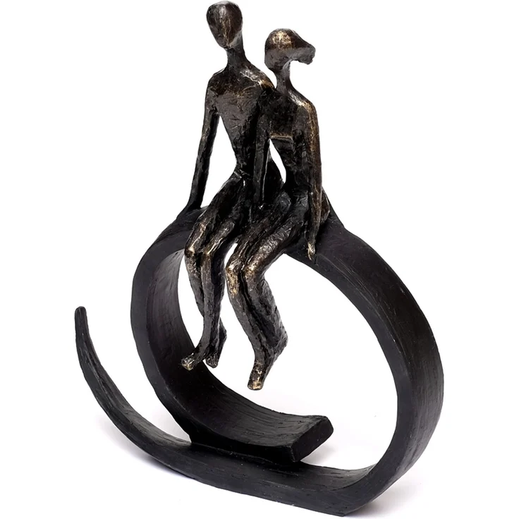 Dekofigur Liebespaar Paar Skulptur Love Statue Bronze Freundschaft – Bild 3