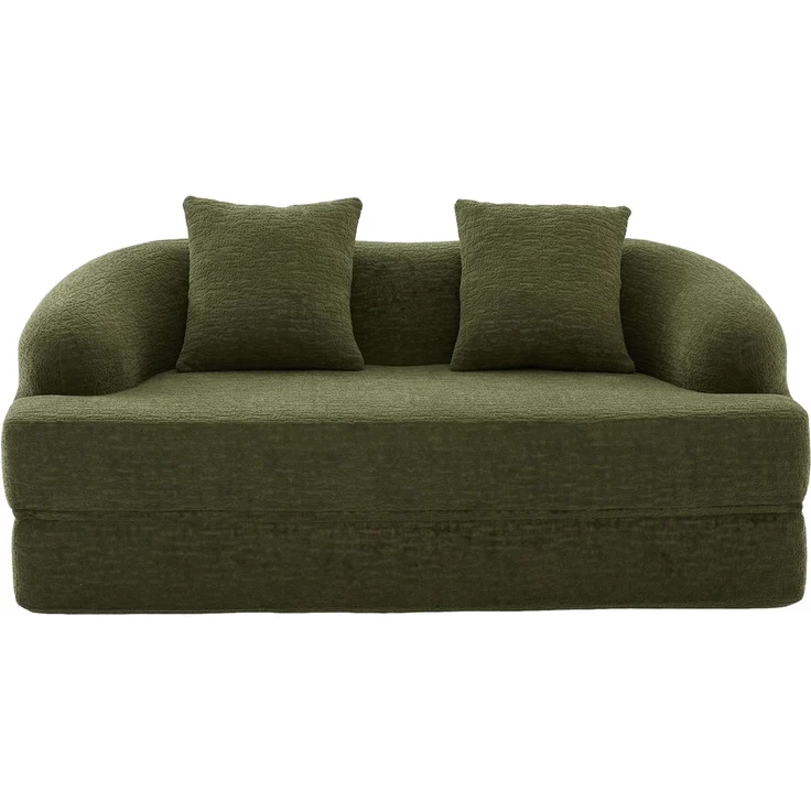 ZUBALIYA Schlafsofa 84x65 cm, mit LED - Beleuchtung, mit Chenille - Bezug, modular aufgebaut, mit Schaumstoffpolsterung, Grün – Bild 14