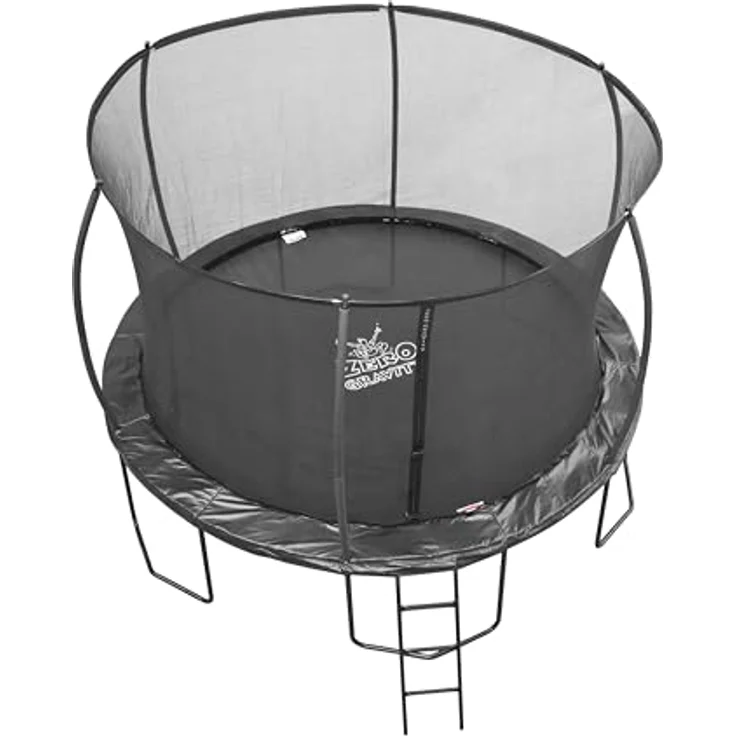 ZERO GRAVITY Outdoor Trampolin Ultima 4 Ø 366cm - TÜV-geprüft, Sturmsicher, inkl. Leiter - Schwarz – Bild 2