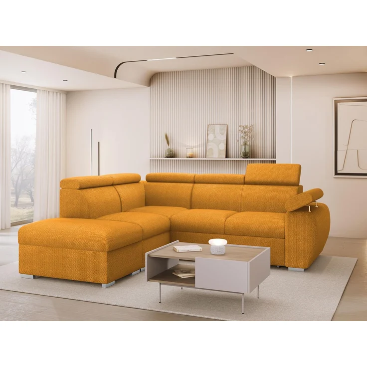 Ecksofa Boston 2RR1P mit Einstellbare Kopfstützen (Farbe: Flow 10, Seite: Links PUFAP+R+1P(65)+2R) – Bild 2