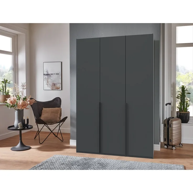 Wimex Kleiderschrank Mugano,in 5 Breiten,2 Höhen,2 Tiefen, viele Farben, Made in Germany (in Basic oder Premium Ausstattung) mit langen Griffen aus Metall, mit oder ohne Spiegel