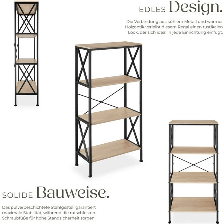 tectake Bücherregal Regal, Set 1-tlg, Industrial Style – Bild 3
