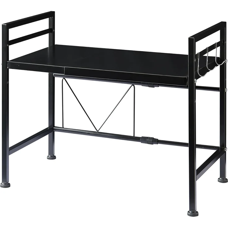 Küchenregal Sorsele verstellbar 48x40-63x32 cm Schwarz [en. casa] – Bild 4