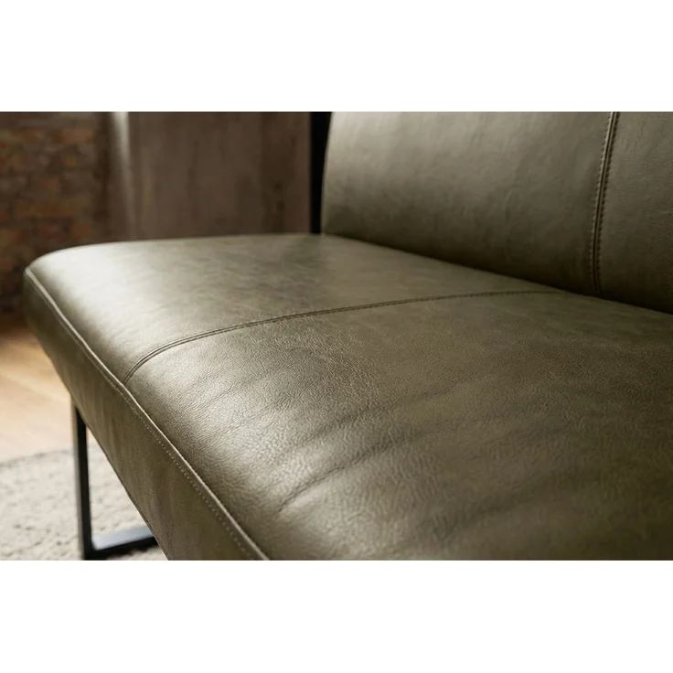 KAWOLA Esszimmerbank ELEEN Leder olivgrün 203cm 85 x 69 x 203 cm – Bild 8