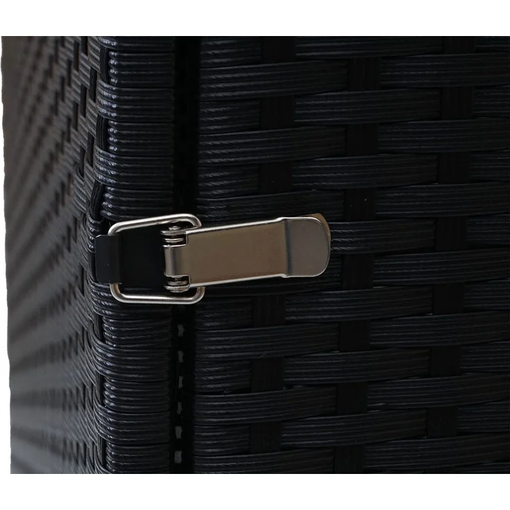Mülltonnenverkleidung HWC-E25, Mülltonnenbox Mülltonnenabdeckung, Poly-Rattan 120l ~ schwarz – Bild 7
