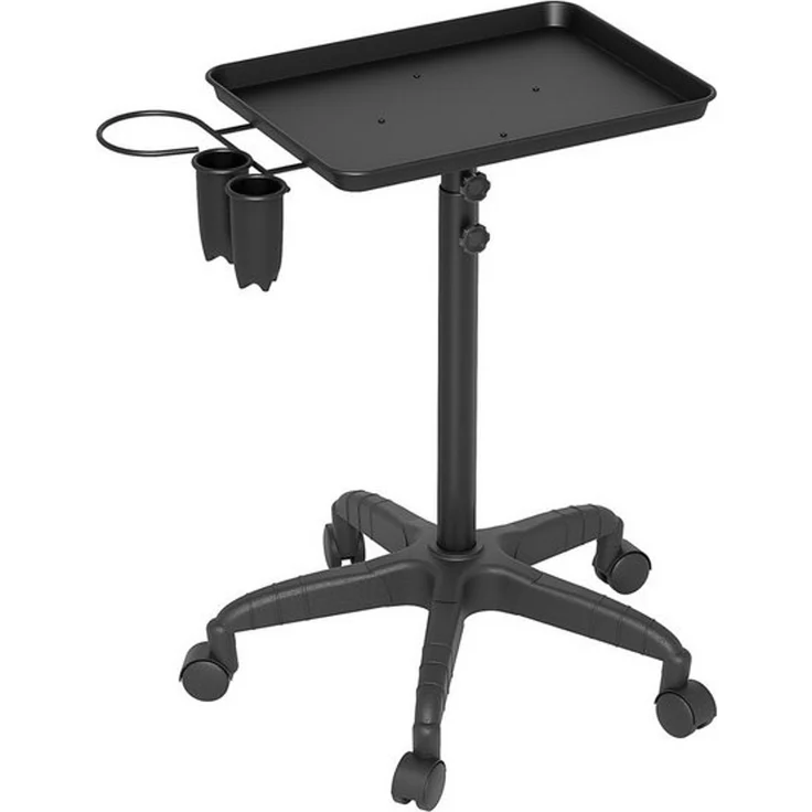 FIVMEN Servierwagen Höhenverstellbarer Salonwagen 71–105,5 cm, Kosmetikwagen, mit Ablage & Stauraumfächern, Tattoo-Tablettwagen mit Rollen – Bild 4