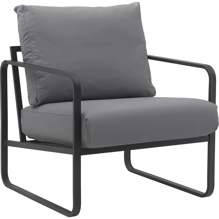 CLP Lounger Manea mit Metallgestell,grau Kunstleder – Bild 1