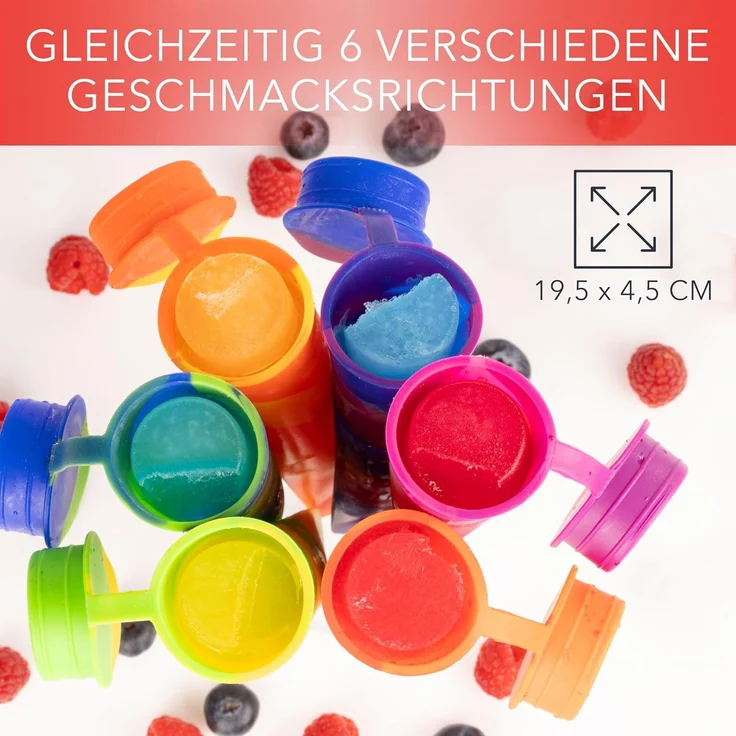 AVANA Eisform Wiederverwendbare Eisformen aus Silikon Eis Formen Eiscreme Wassereis, (6-tlg), Bunt, BPA-frei – Bild 4