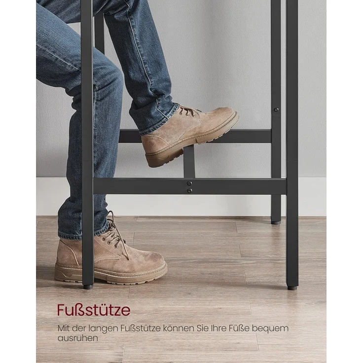 Songmics 'Vasagle' Stehtisch mit stabilem Stahlgestell, vintagebraun-schwarz, 90 x 60 x 60 cm – Bild 5