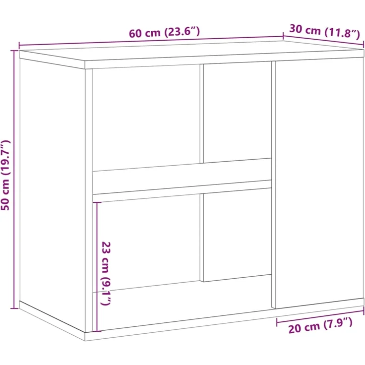 vidaXL Beistellschrank Artisan-Eiche 60x30x50 cm Holzwerkstoff 856493 – Bild 8