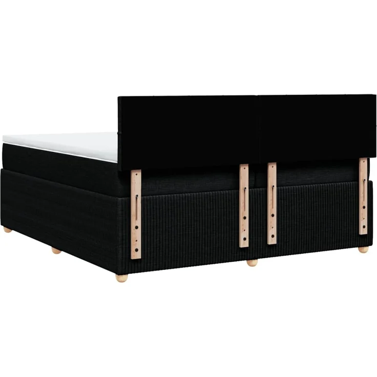 vidaXL Boxspringbett mit Matratze Schwarz 200x200 cm Stoff 3287565 – Bild 6