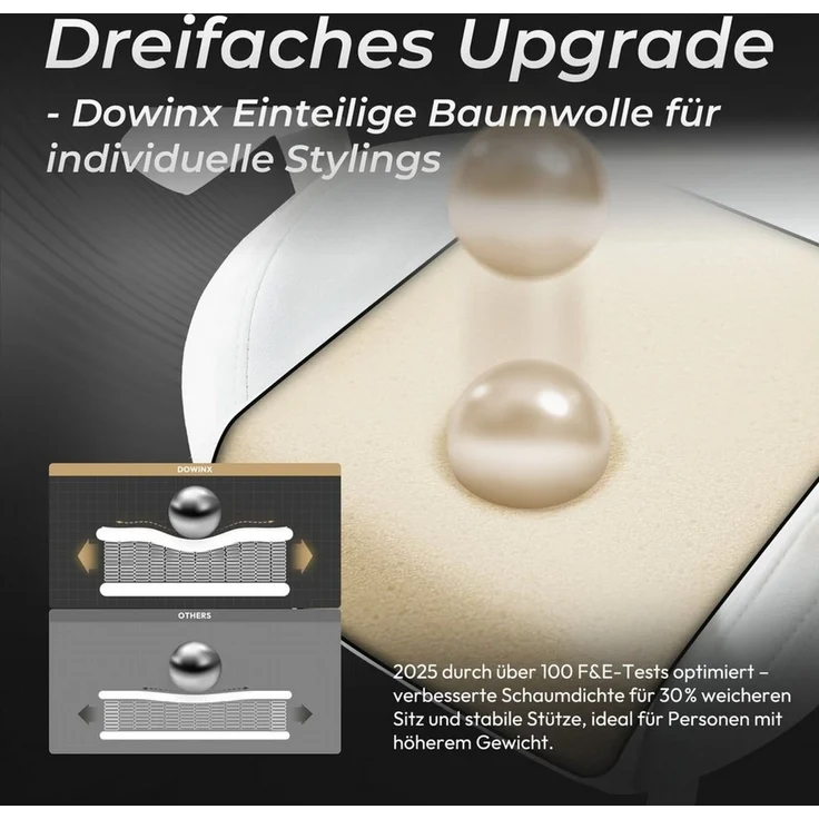 Dowinx Gaming-Stuhl Atmungsaktiver und Ergonomischer Bürostuhl aus Mikrofaser-Velours (Packung), Mikrofaser-Velours, Ausziehbarer Fußstütze, Armlehnen Verstellbar – Bild 3