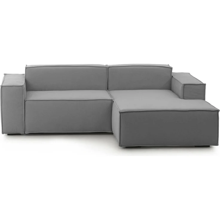 Dmora Sofa mit Halbinsel Ameli, modulares Sofa mit rechter Chaiselongue, modernes Stoffsofa, 100 % Made in Italy, 240 x 170 x 70 cm, Grau – Bild 1